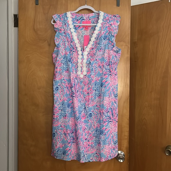 lilly pulitzer joan tunic dress celestial blue
 L new - Picture 4 of 9